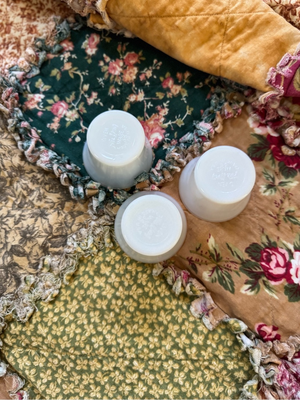 Fire King White Milk Glass Custard Cups - Set of 3